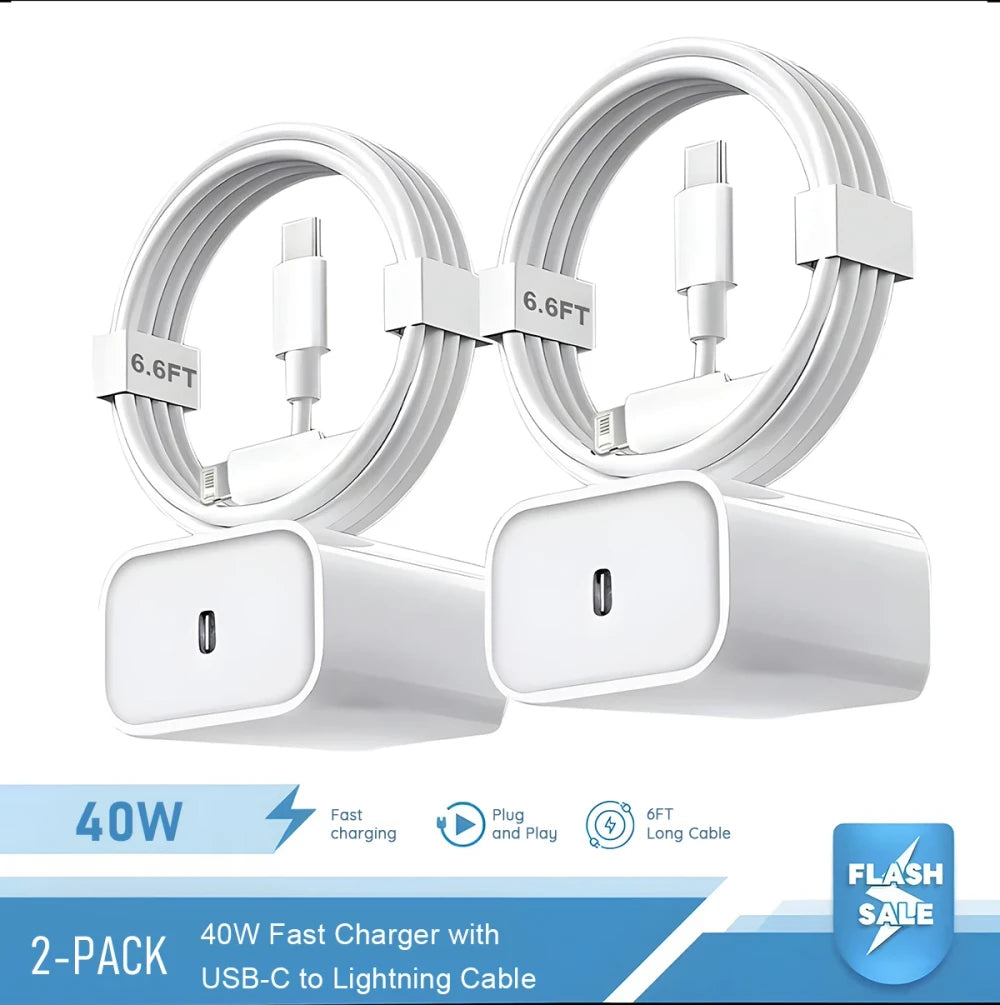 Multi-Port Fast Wall Charger Set