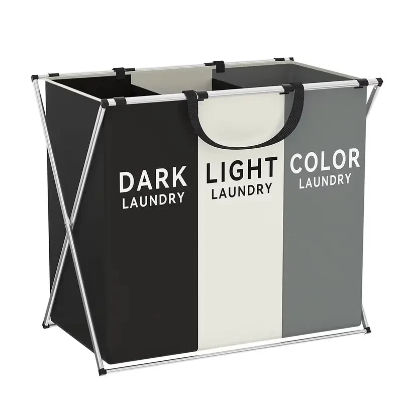3-Grid Oxford Cloth Laundry Basket