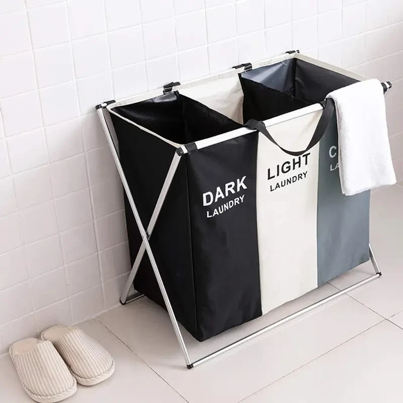 3-Grid Oxford Cloth Laundry Basket