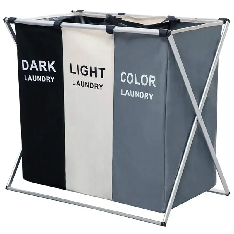 3-Grid Oxford Cloth Laundry Basket