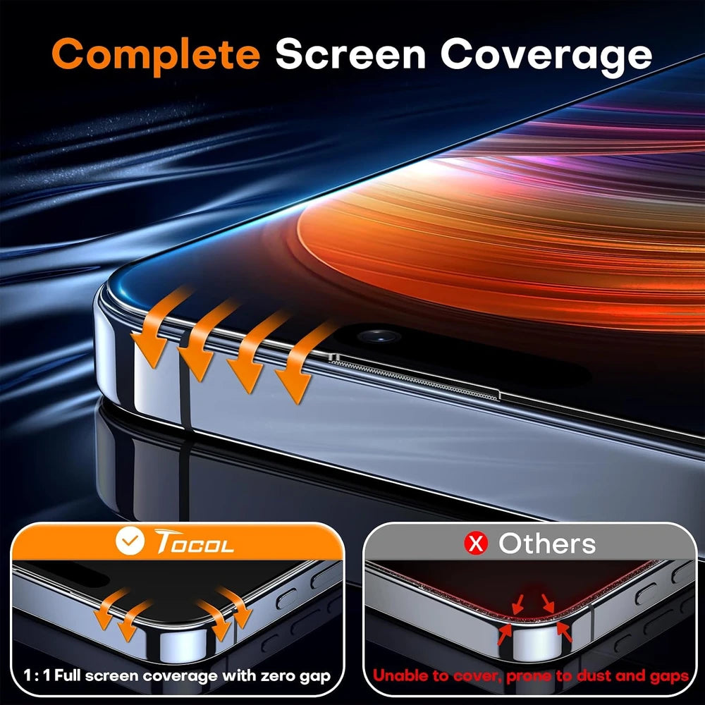TOCOL Clear iPhone 15 Pro Screen Protector